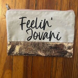 Feelin' Jovani Gold and Cream Cosmetic Bag